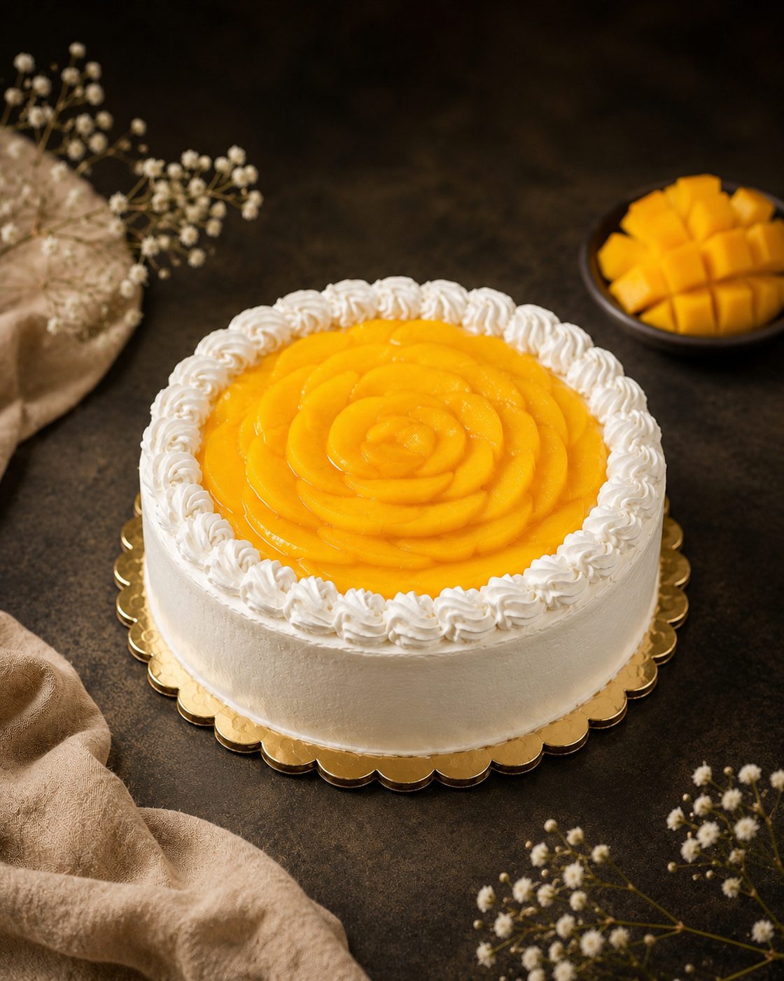 Pastel de duraznos con crema